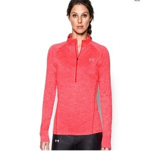 Under Armour tech twist half zip women space dye red heat gear